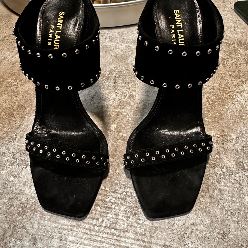 Saint Laurent Black Studded Heels